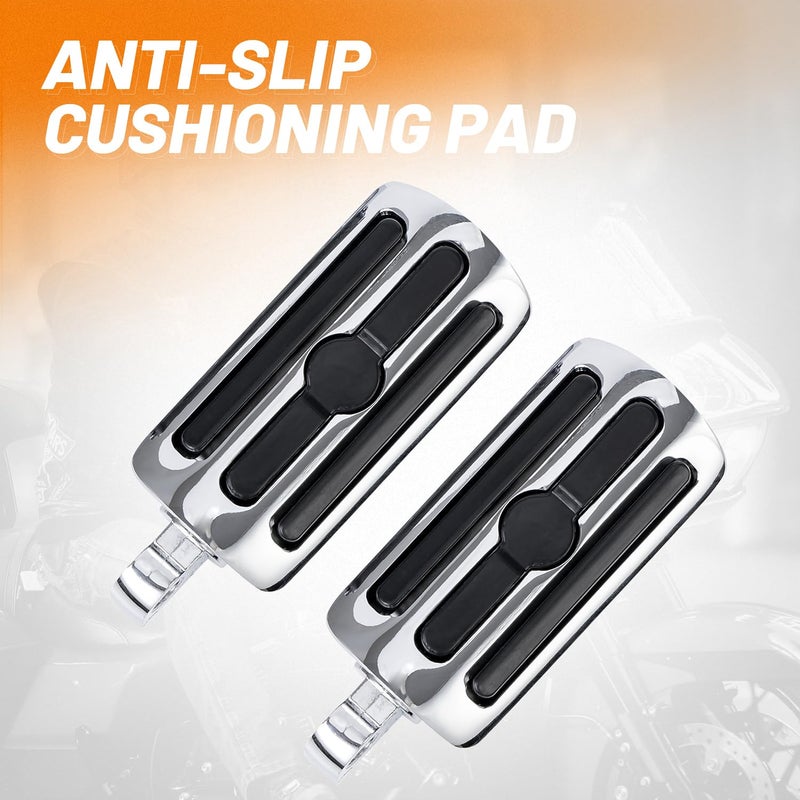 OUMURS 1-1/4"" Motorcycle Foot Pegs For 1.25"" Engine Guard Highway Pegs For Crash Bars Foot Pedal Bracket Clamp Compatible With Harley Touring Electra Road Glide Road King Street Glide Sportster 883 - Image 5